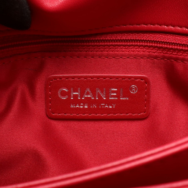 香奈兒 (CHANEL) 絎縫鏈條肩包/手提包，羊皮材質，洋紅色，二手，帶五金配件-3