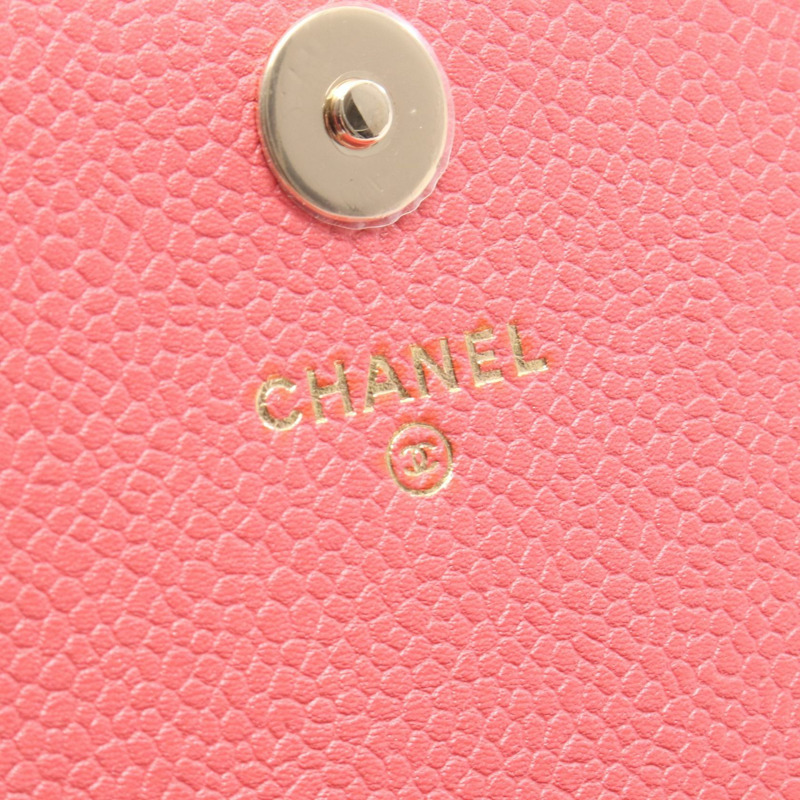 香奈兒 (CHANEL) 絎縫鏈條肩背斜背包 A84310 小牛皮 粉紅色 金色五金 二手-3