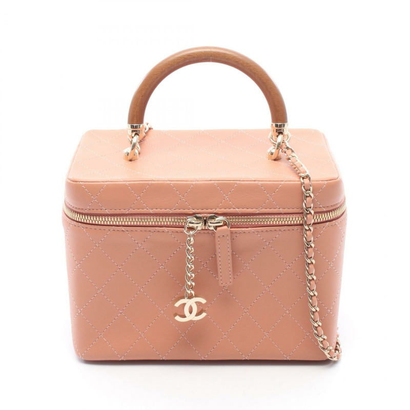 香奈兒 (CHANEL) Matelasse Vanity Chain 斜背包 A57343 粉紅皮革 GHW 二手 CC-0