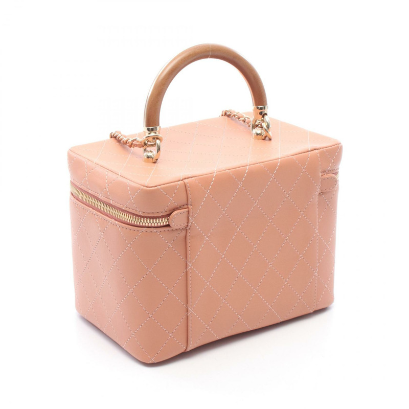 香奈兒 (CHANEL) Matelasse Vanity Chain 斜背包 A57343 粉紅皮革 GHW 二手 CC-1