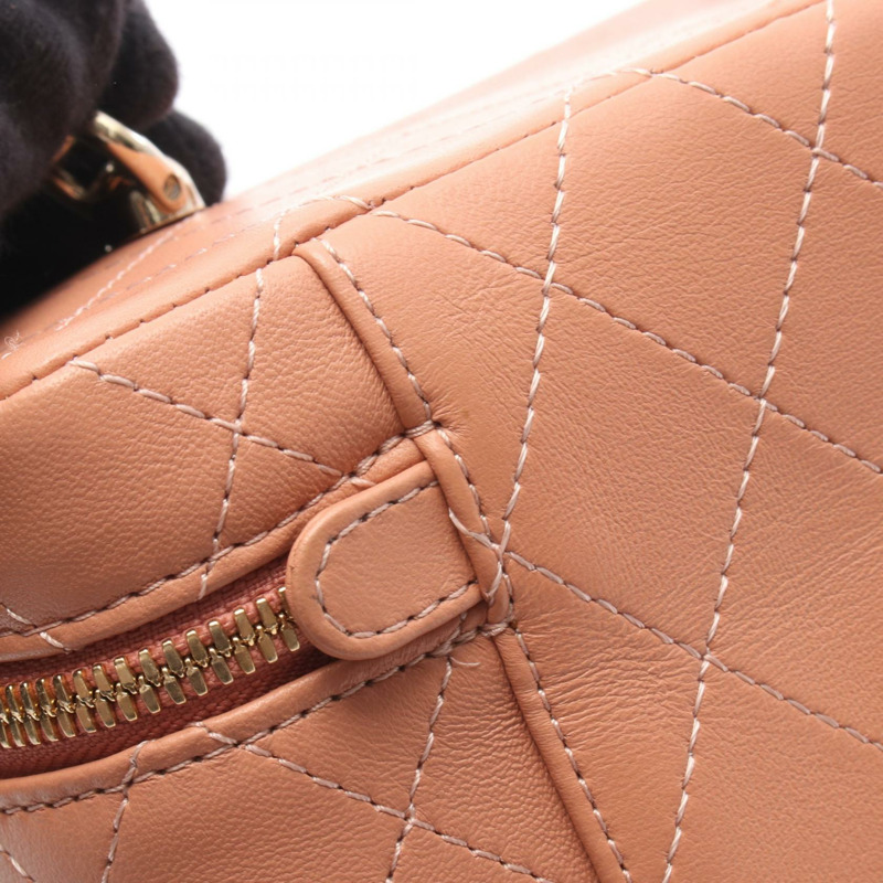 香奈兒 (CHANEL) Matelasse Vanity Chain 斜背包 A57343 粉紅皮革 GHW 二手 CC-7