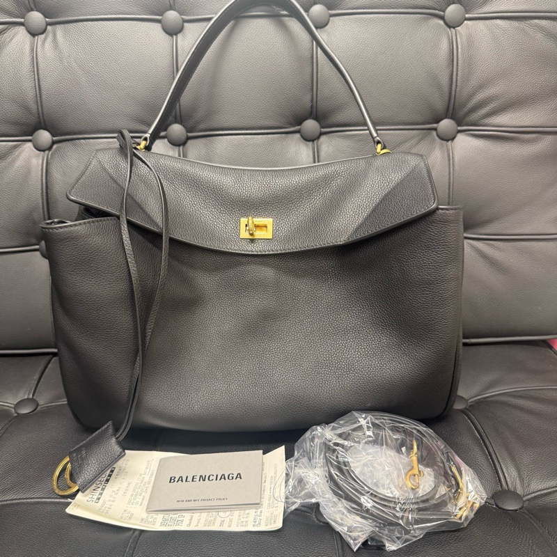 巴黎世家/Balenciaga RODEO中號手提包  牛皮革 尺寸35x23.3x10.9-0
