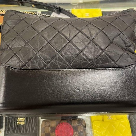 東區正精品㊣CHANEL A93824 香奈兒黑色牛皮金銀雙色皮穿鍊帶流浪包肩背包斜背包中號 RZ6357-5