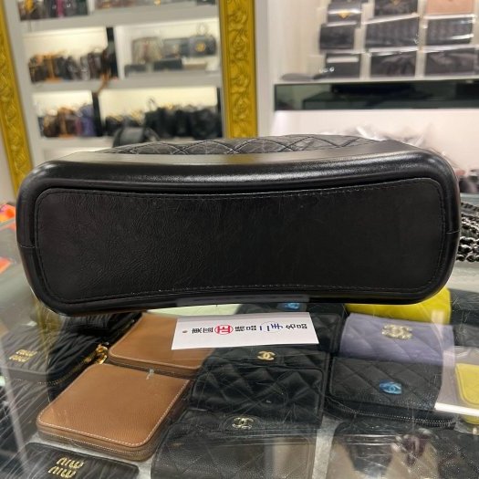 東區正精品㊣CHANEL A93824 香奈兒黑色牛皮金銀雙色皮穿鍊帶流浪包肩背包斜背包中號 RZ6357-8