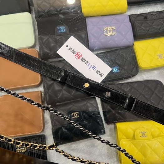 東區正精品㊣CHANEL A93824 香奈兒黑色牛皮金銀雙色皮穿鍊帶流浪包肩背包斜背包中號 RZ6357-9