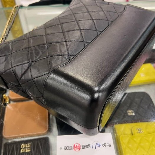 東區正精品㊣CHANEL A93824 香奈兒黑色牛皮金銀雙色皮穿鍊帶流浪包肩背包斜背包中號 RZ6357-11