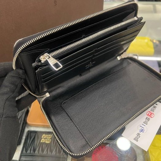 東區正精品㊣LV N60111 黑灰格16卡ㄇ字拉鍊長夾大款 RZ6430-10