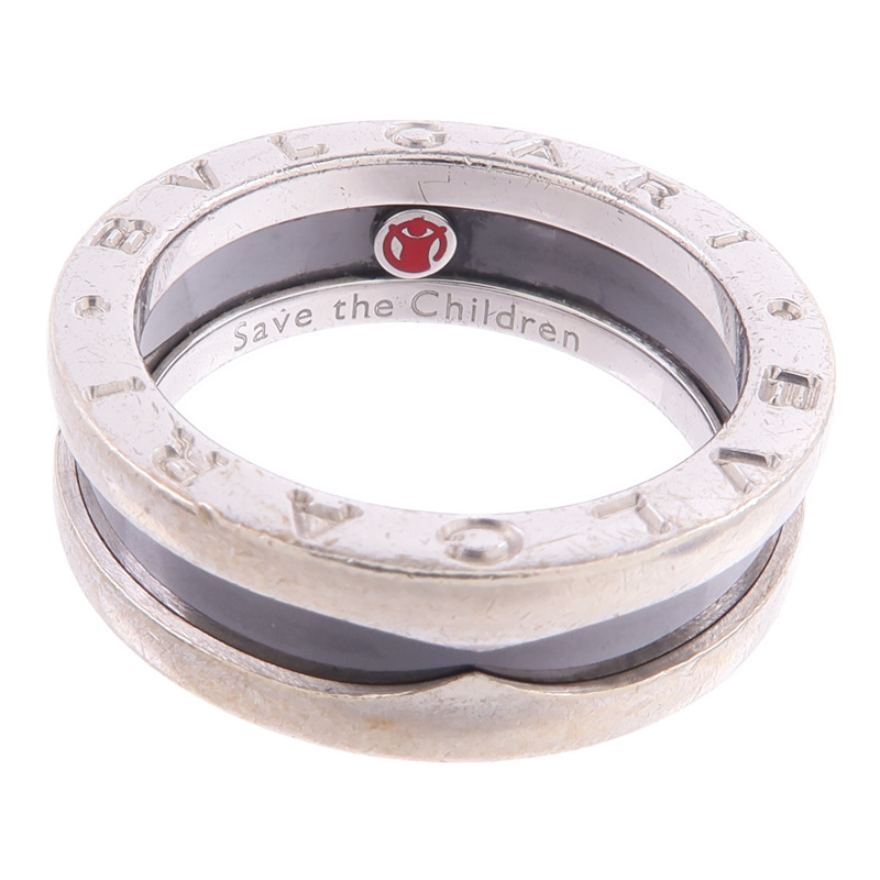 BVLGARI 925純銀/陶瓷Save The Children Ring戒指-4