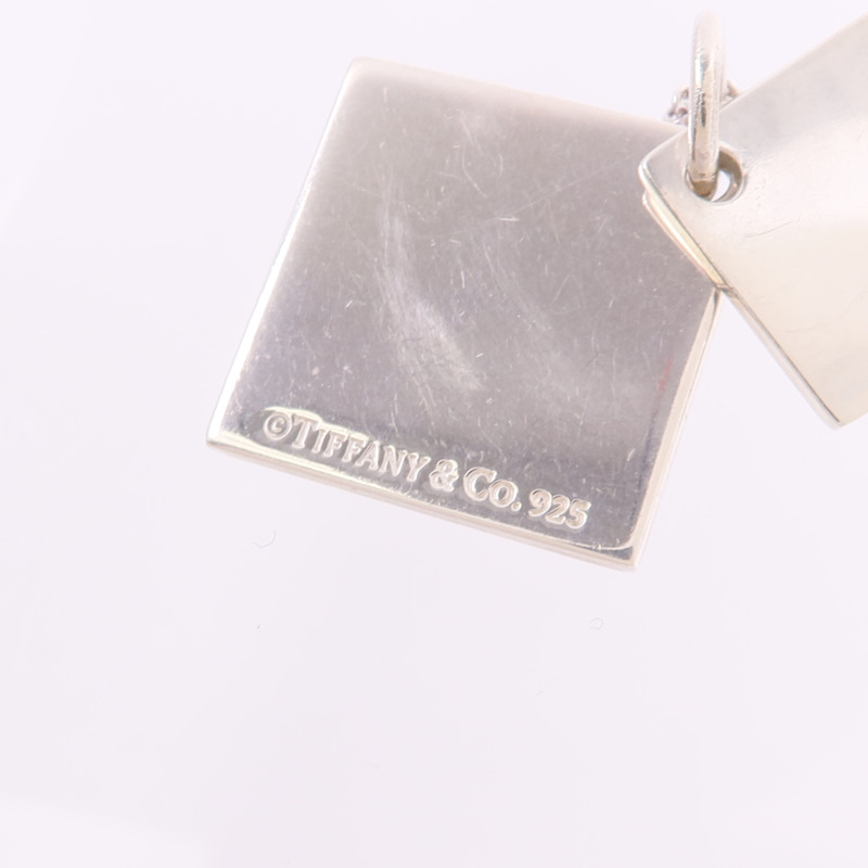 TIFFANY＆CO 925純銀Double Square Pendant項鍊-8