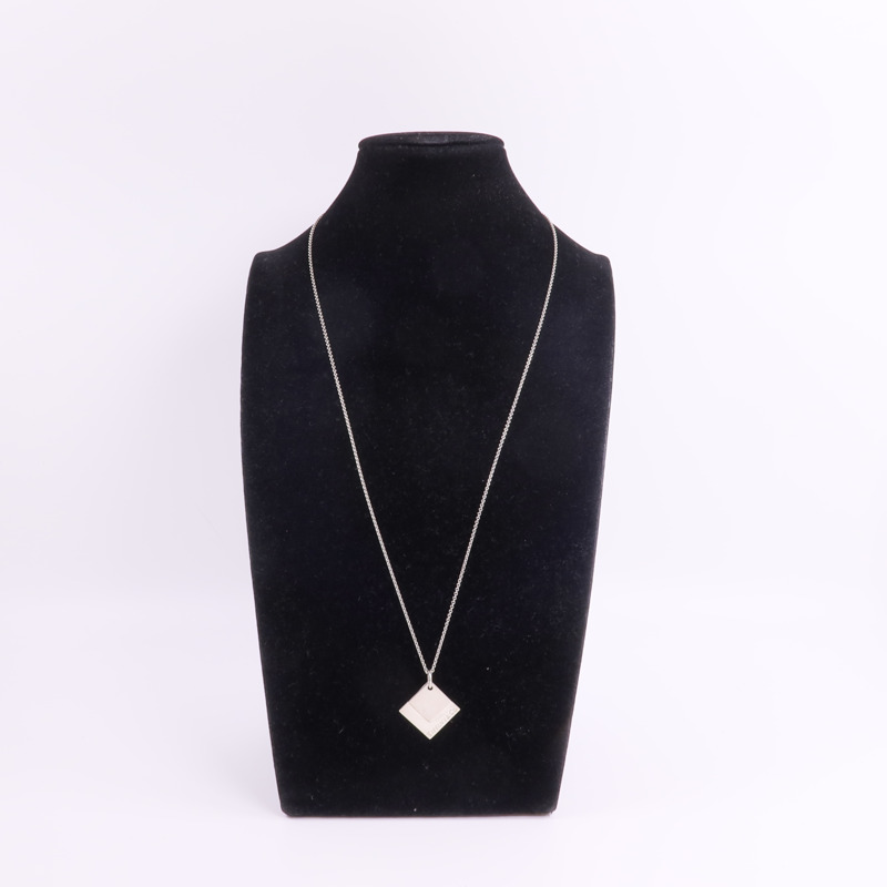 TIFFANY＆CO 925純銀Double Square Pendant項鍊-9