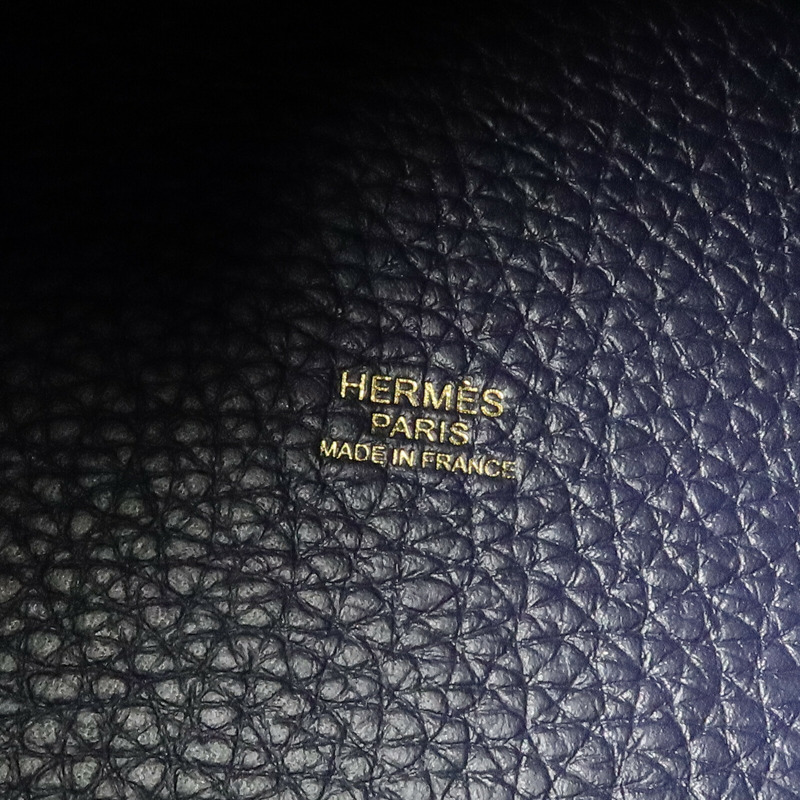 HERMES Clemence皮革Picotin PM手挽袋Bleu Nuit-5