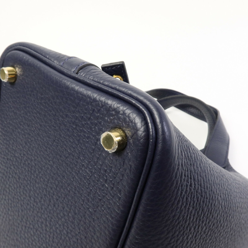 HERMES Clemence皮革Picotin PM手挽袋Bleu Nuit-11