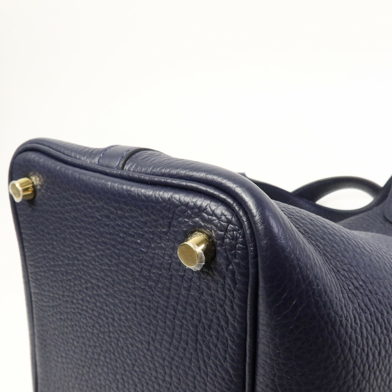 HERMES Clemence皮革Picotin PM手挽袋Bleu Nuit-13