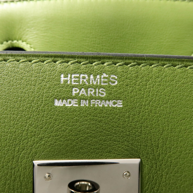 HERMES Swift皮革Birkin 30手挽袋Pelouse-5