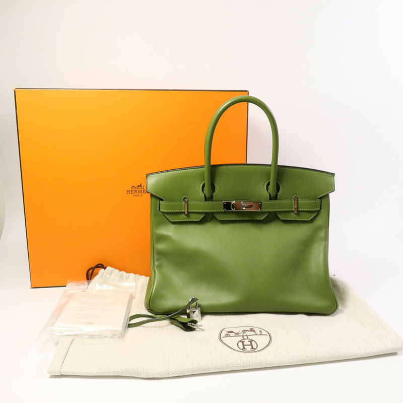 HERMES Swift皮革Birkin 30手挽袋Pelouse-10