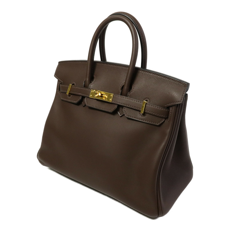 HERMES Swift皮革Birkin 25手挽袋Chocolat-1