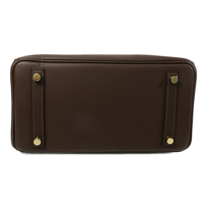 HERMES Swift皮革Birkin 25手挽袋Chocolat-3