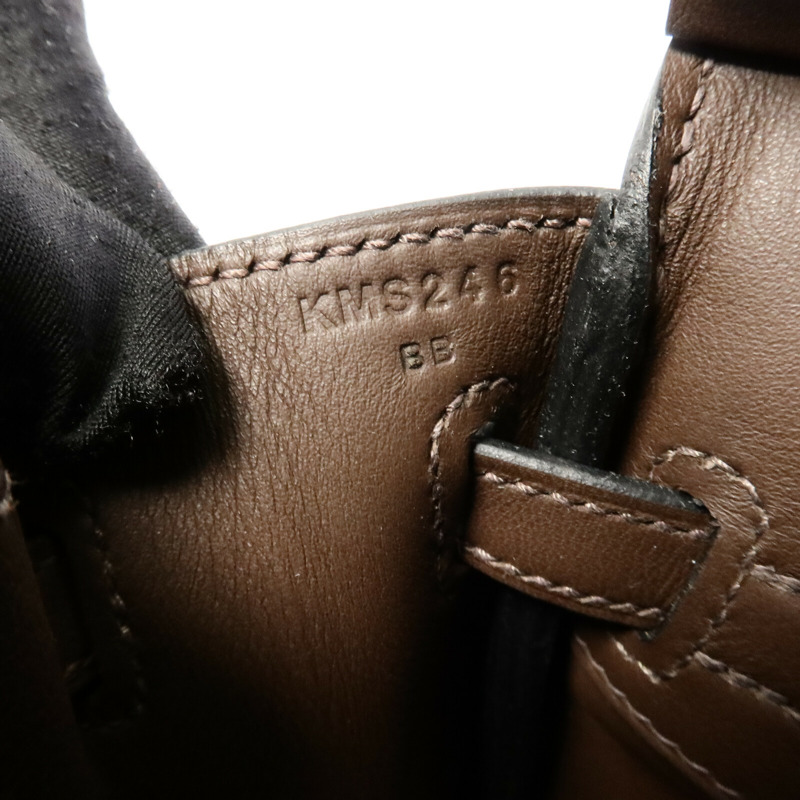 HERMES Swift皮革Birkin 25手挽袋Chocolat-6