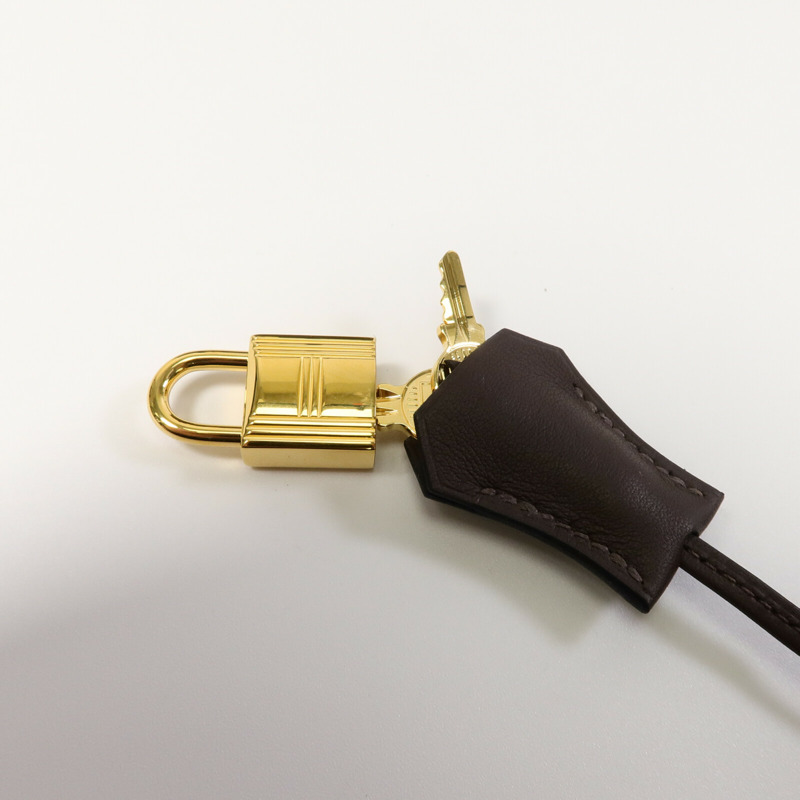 HERMES Swift皮革Birkin 25手挽袋Chocolat-8