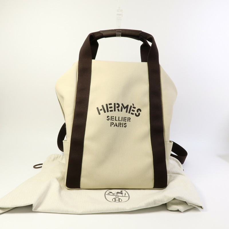 HERMES Polyamide/棉質Groom Backpack背包Beige Sable-8