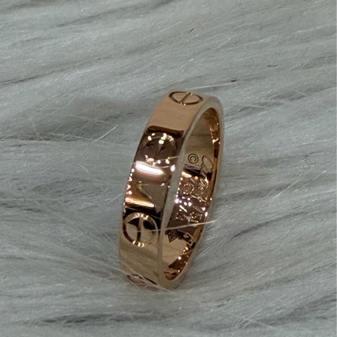 Cartier 卡地亞 LOVE 愛情 750 黃K金 窄版 47號 戒指