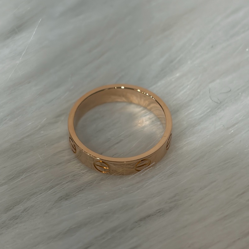 Cartier 卡地亞 LOVE 愛情 750 黃K金 窄版 47號 戒指-1
