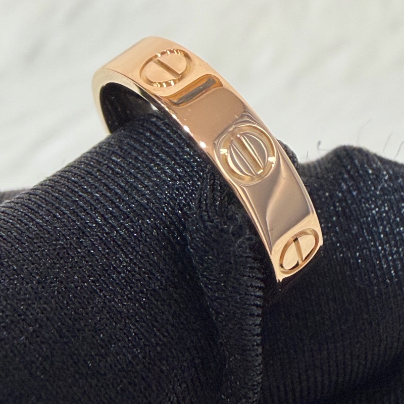 Cartier 卡地亞 LOVE 愛情 750 黃K金 窄版 47號 戒指-2