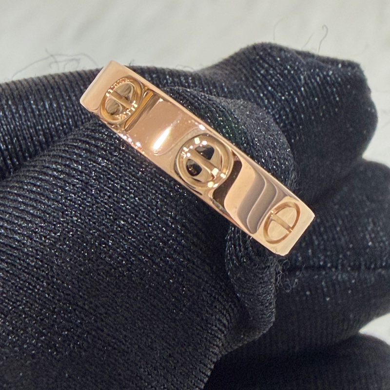 Cartier 卡地亞 LOVE 愛情 750 黃K金 窄版 47號 戒指-3