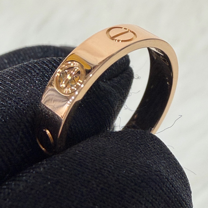 Cartier 卡地亞 LOVE 愛情 750 黃K金 窄版 47號 戒指-4