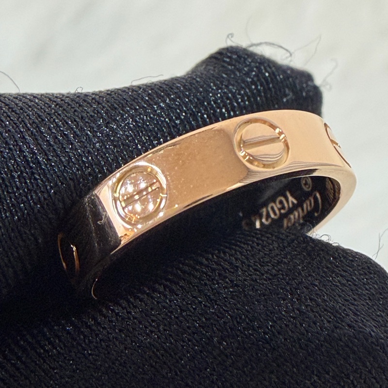 Cartier 卡地亞 LOVE 愛情 750 黃K金 窄版 47號 戒指-5