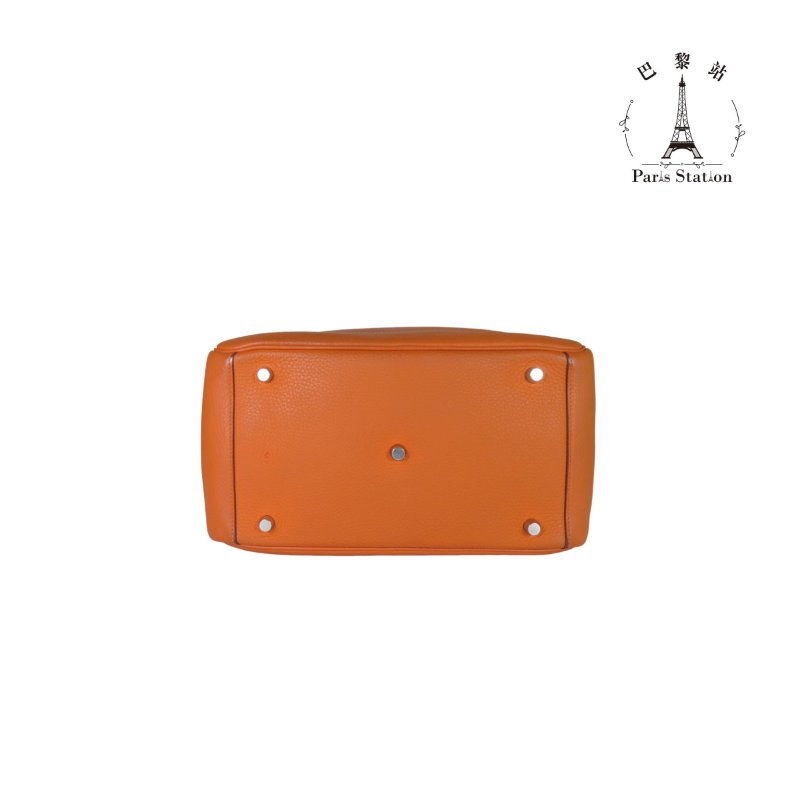 【巴黎站二手名牌專賣店】＊現貨＊HERMES 愛馬仕 真品＊ X刻 LINDY30 經典橘牛皮銀釦 肩背包-2