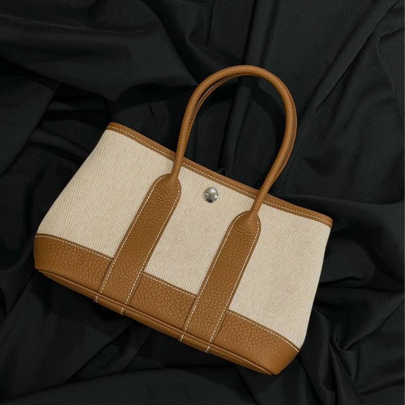 Hermes Mini Garden Party 金棕帆布 K刻-0