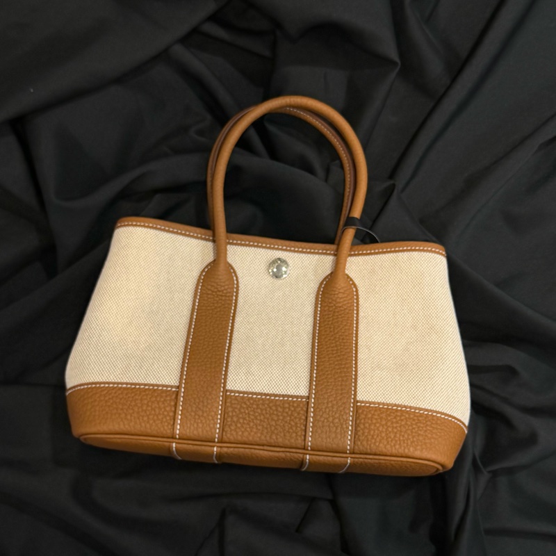 Hermes Mini Garden Party 金棕帆布 K刻-6
