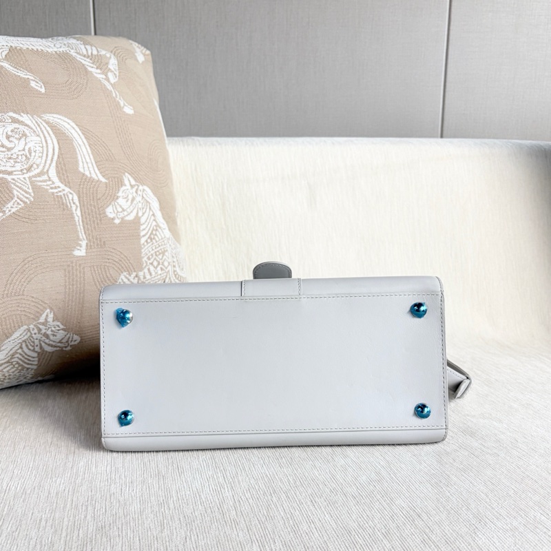 🌷帶保卡！Delvaux 德爾沃Brillant 手提單肩包 灰色銀扣-4