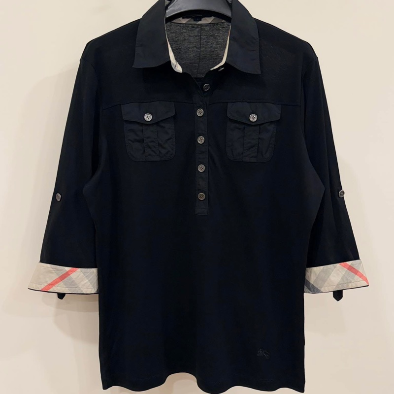 BURBERRY 藍標 刺繡大戰馬字母上衣-1
