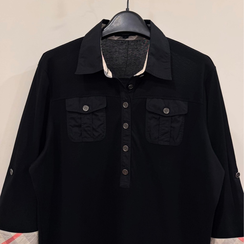 BURBERRY 藍標 刺繡大戰馬字母上衣-3