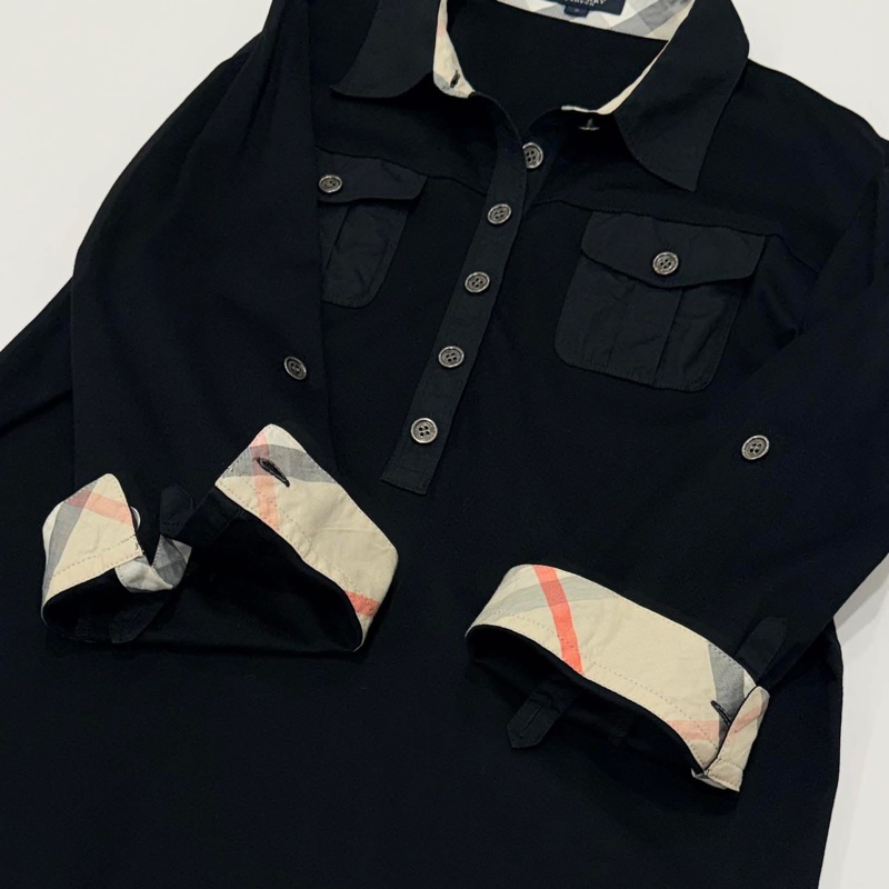 BURBERRY 藍標 刺繡大戰馬字母上衣-5