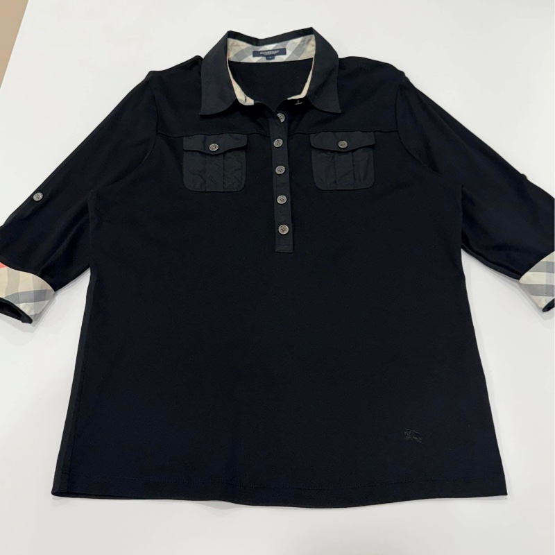 BURBERRY 藍標 刺繡大戰馬字母上衣-6