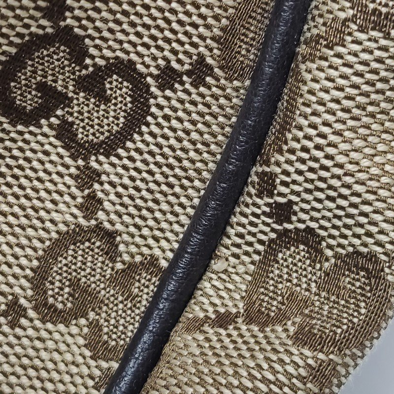 Gucci Sukey牛皮帆布雙G老花雙G吊飾單肩包-18