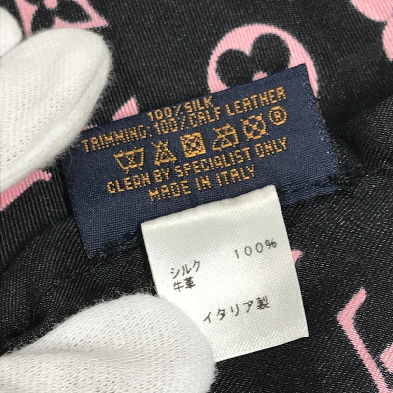 路易威登 MP2279 Monogram 手拿包（僅含手拿包，束口手拿包，絲綢材質，男女通用，黑色）-4