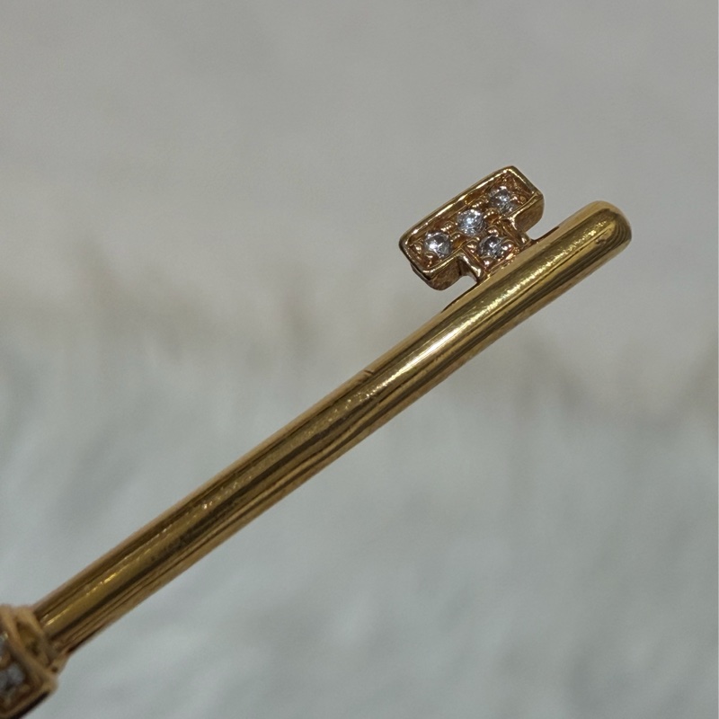 TIFFANY 蒂芬妮 750 黃K金 愛心 皇冠 KEY KEYS 鑰匙 心鎖 鑽石 項鍊 鍊-12