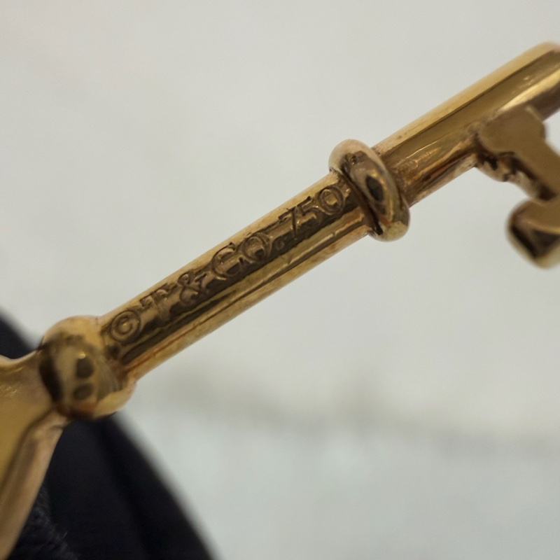 TIFFANY 蒂芬妮 750 黃K金 愛心 皇冠 KEY KEYS 鑰匙 心鎖 鑽石 項鍊 鍊-17
