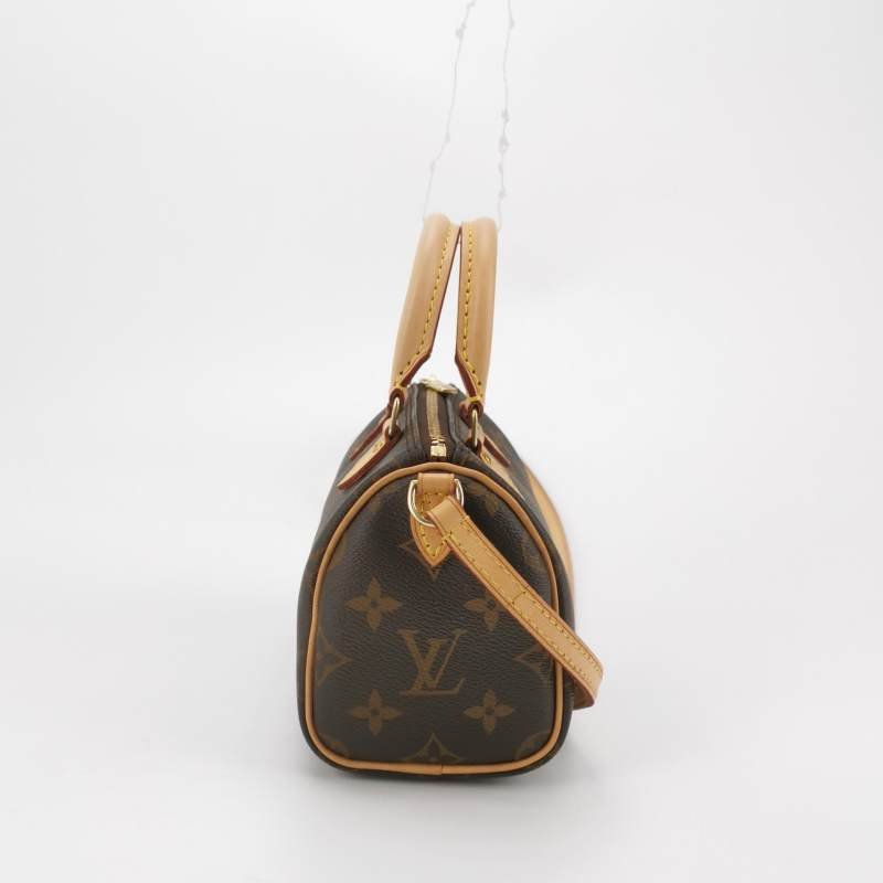 Louis Vuitton (LV) SpeedyNano植鞣革Monogram印花波士頓包斜背包肩肩包-2