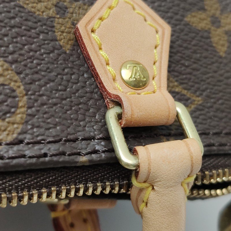Louis Vuitton (LV) SpeedyNano植鞣革Monogram印花波士頓包斜背包肩肩包-11