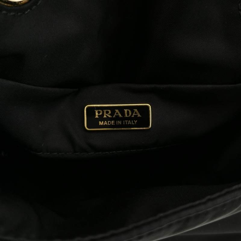 Prada 牛皮尼龍布純色三角標誌斜背包單肩包-7