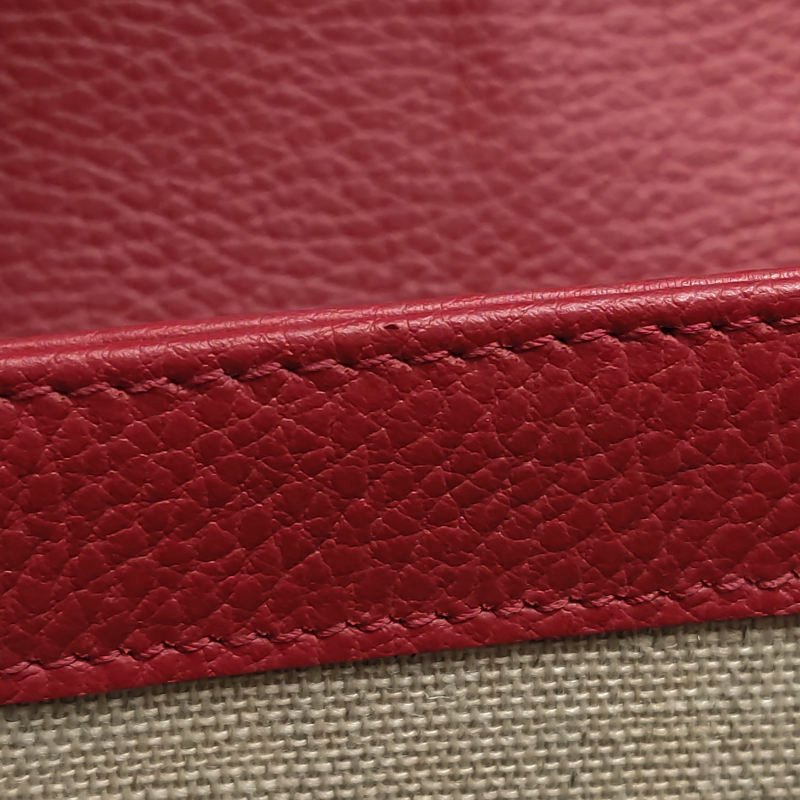 Gucci Interlocking G牛皮純色互扣式雙G單肩包-9