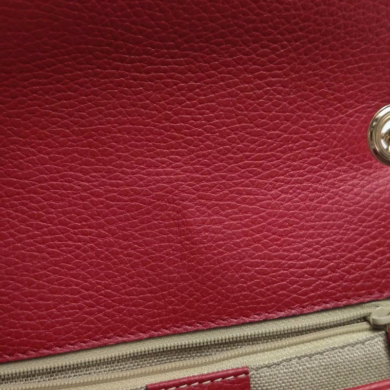 Gucci Interlocking G牛皮純色互扣式雙G單肩包-20