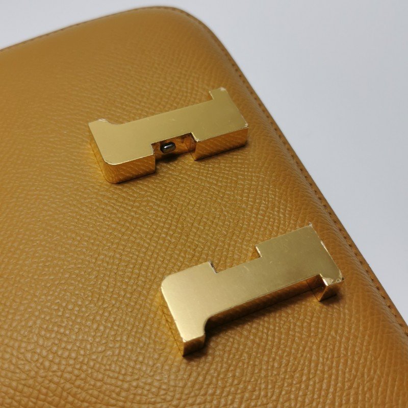 Hermes Constance康康19字母H扣斜背包單肩包Epsom牛皮金扣2S芝麻色Z刻-9