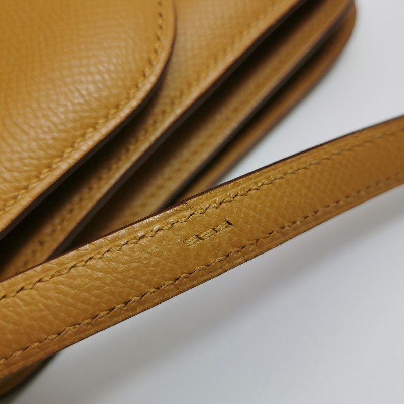 Hermes Constance康康19字母H扣斜背包單肩包Epsom牛皮金扣2S芝麻色Z刻-11