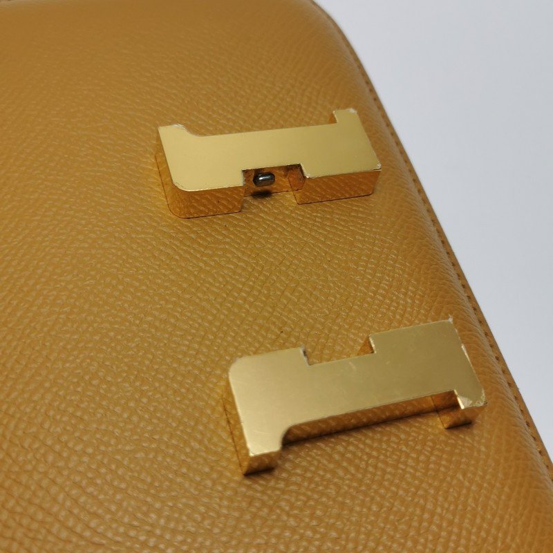 Hermes Constance康康19字母H扣斜背包單肩包Epsom牛皮金扣2S芝麻色Z刻-13